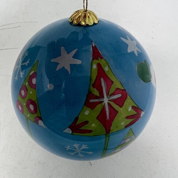 Li Bien 2007 Inside Painted Glass Christmas Ornament Santa 4" With Box Pier 1 - Picture 3 of 11